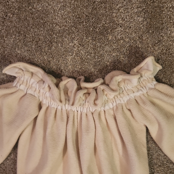 Chic Off-Shoulder Cream Sweater - Picture 3 of 5